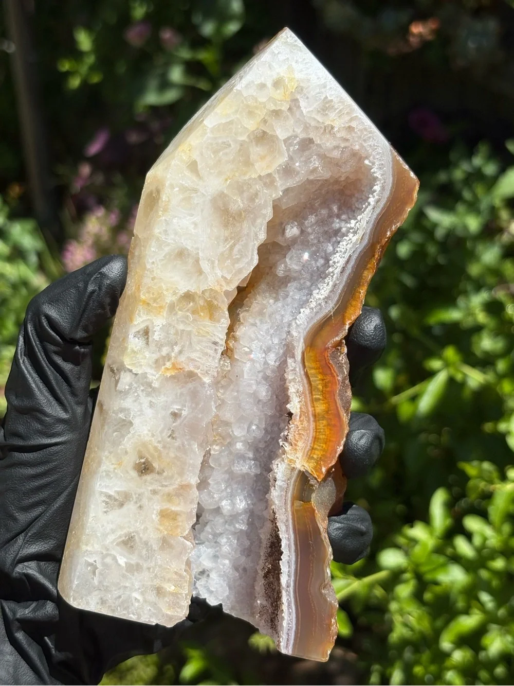 1.48 Pounds - Druzy Quartz x Chalcedony Large Crystal Tower with Imperfections